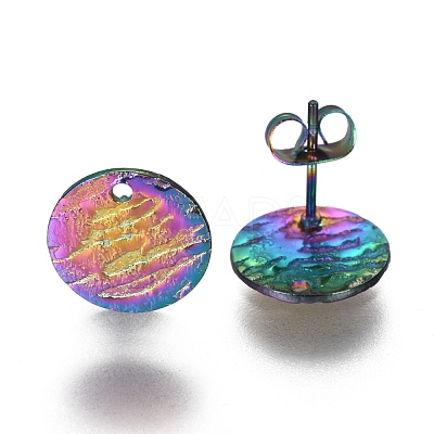 Ion Plating(IP) 304 Stainless Steel Stud Earring Findings STAS-I157-11B-M-1