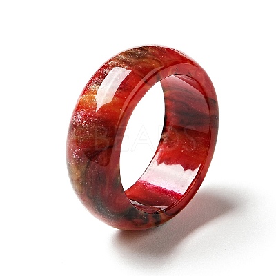 Resin Plain Band Finger Ring for Women RJEW-C034-01C-1