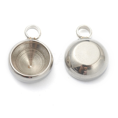 Tarnish Resistant 202 Stainless Steel Pendant Rhinestone Settings STAS-F266-24P-1