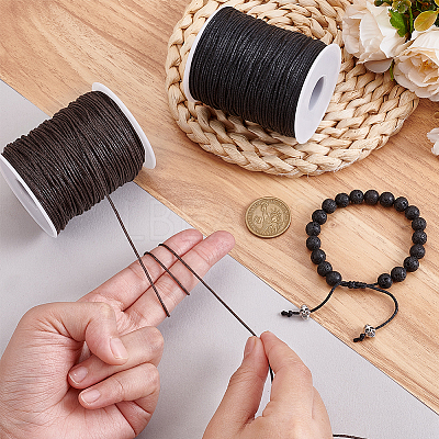 2 Rolls 2 Colors Waxed Cotton Cords YC-PH0001-52A-1