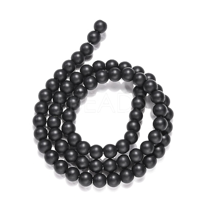 Synthetic Black Stone Beads Strands G-G508-6MM-1