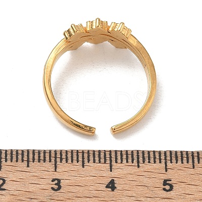 304 Stainless Steel Pave Cubic Zirconia Cuff Open Rings SA-CBA83B5-02G-1