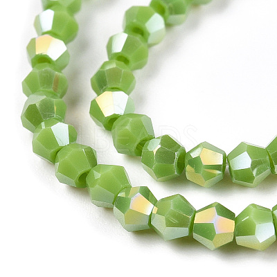 Opaque Solid Color Electroplate Glass Beads Strands EGLA-A039-P2mm-B21-1