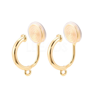 Brass Micro Pave Cubic Zirconia Clip-on Earring Findings KK-N261-122C-G-1