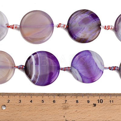 Natural Banded Agate Coin Beads Strands GG-CBAE0EB-06A-1