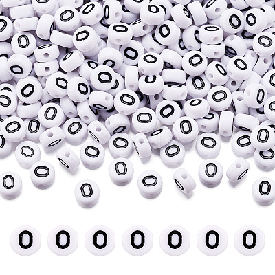 500Pcs Acrylic Horizontal Hole Letter Beads OACR-YS0001-03O-1