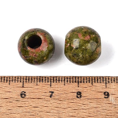 Natural Unakite European Beads G-Q602-09B-09-1
