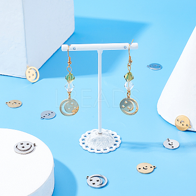 16Pcs 4 Style 201 Stainless Steel Pendants STAS-DC0006-14-1