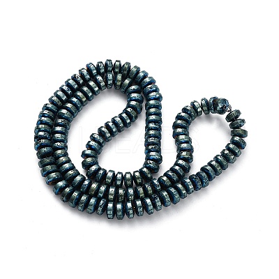 Electroplated Natural Lava Rock Beads Strands G-A256-E01-01C-1