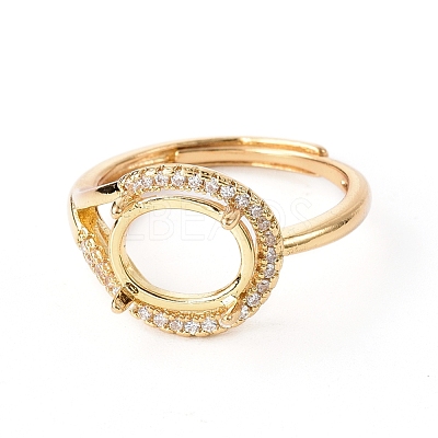 Adjustable Brass Solitaire Ring Settings KK-L193-02G-1