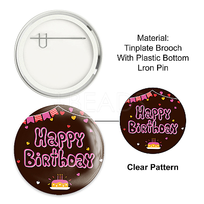 Tinplate Brooch JEWB-WH0012-026-1