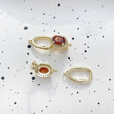 Brass Cubic Zirconia Fold Over Clasps PW-WG47088-03-1