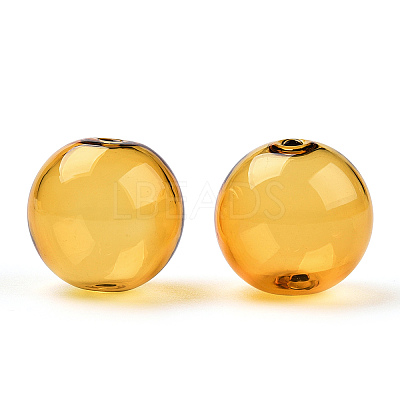 Transparent Blow High Borosilicate Glass Globe Beads GLAA-T003-09C-1