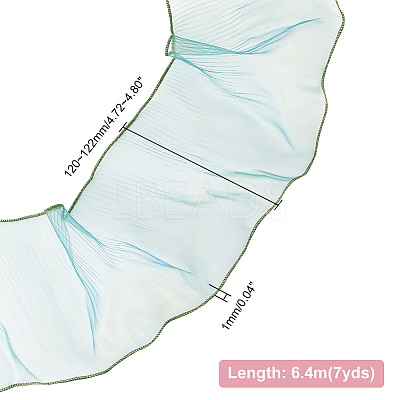 Mermaid Color Polyester Pleated Lace Trim Ribbon DIY-WH0401-58A-1