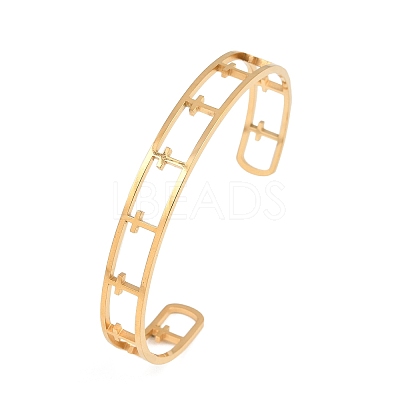 304 Stainless Steel Cuff Bangles for Women BJEW-S181-02G-B-1