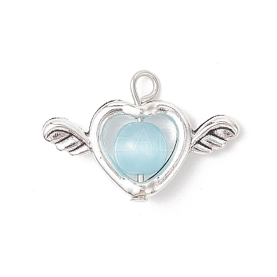 10Pcs Cat Eye with Alloy Pendants PALLOY-JF04278-1
