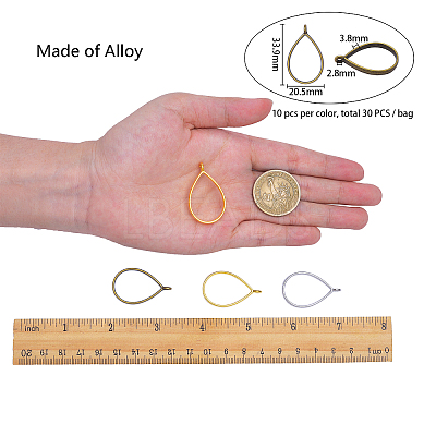 Rack Plating Alloy Drop Open Back Bezel Pendants PALLOY-CJ0001-24-FF-1