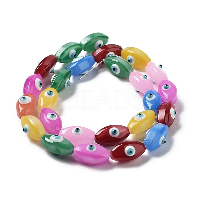 Opaque Color Glass Beads Strands GLAA-P057-A08-1