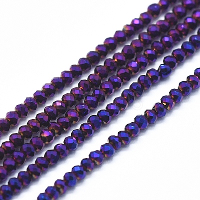 Electroplate Glass Beads Strands GLAA-F079-A-FP05-1