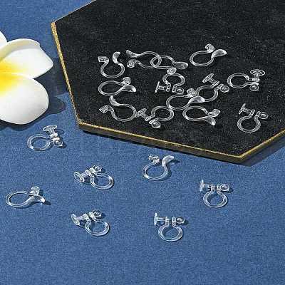 20Pcs 2 Styles Plastic Clip-on Earring Converters Findings KY-FS0001-27-1