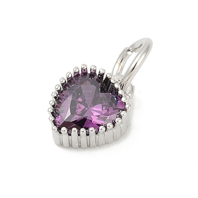 Brass Micro Pave Cubic Zirconia Pendants KK-H204-01P-03-1