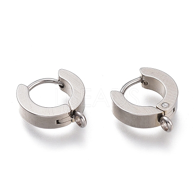Tarnish Resistant 201 Stainless Steel Huggie Hoop Earrings Findings STAS-A167-01C-P-1