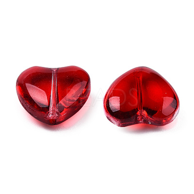 Transparent Spray Painted Glass Beads GLAA-N035-030-C07-1