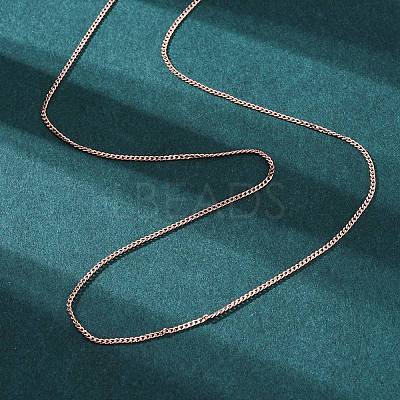 Long-Lasting Plated Brass Curb Chain Necklaces NJEW-K112-07RG-NF-1