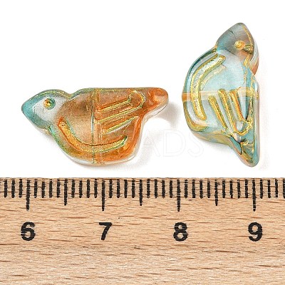 Electroplate and Golden Metal Enlaced Glass Beads EGLA-T029-03D-1