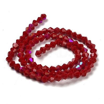 Opaque Solid Color Electroplate Glass Beads Strands EGLA-A039-P4mm-L01-1