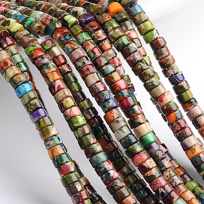 Dyed & Heated Natural Imperial Jasper Beads Strands X-G-M276-06-B-1