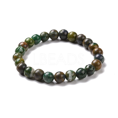 Natural Gemstone Stretch Beaded Bracelets G-A185-01L-1