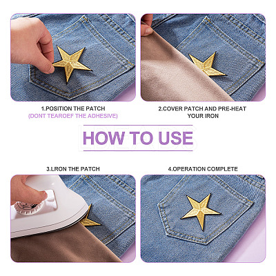Star Computerized Embroidery Polyester Iron On Patches PATC-TAC0001-02-1