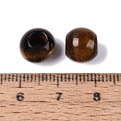 Natural Tiger Eye European Beads G-Q607-02S-1