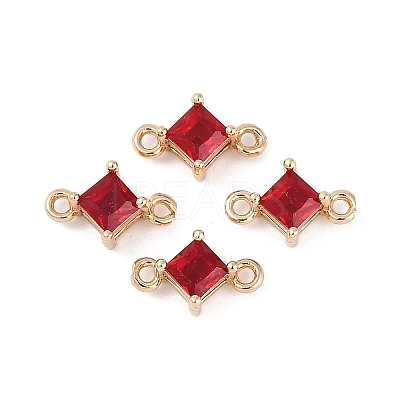 Brass Pave Glass Rhombus Links Connector Charms X1-GLAA-Q088-001J-1