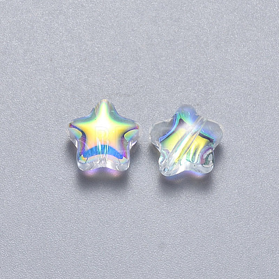 Transparent Spray Painted Glass Beads LS-GLAA-R211-04-G05-1