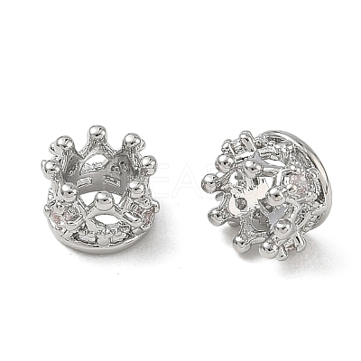 SHEGRACE Brass Micro Pave Clear Cubic Zirconia European Beads XGRQ4G919-685P-1