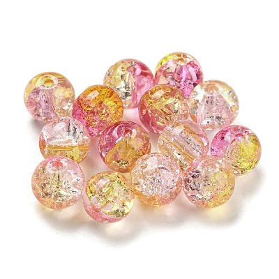 Transparent Spray Painting Crackle Glass Beads GLAA-L046-01B-36-1