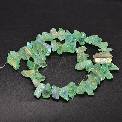 Electroplated Natural Quartz Crystal Beads Strands G-A142-03F-1