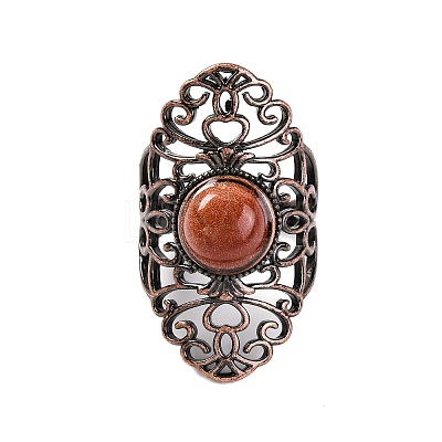 Synthetic Goldstone Retro Finger Rings RJEW-B067-02R-22-1