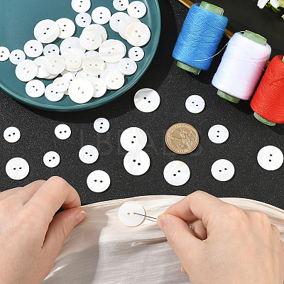 60Pcs 4 Styles Shell Buttons BUTT-SP0001-17-1