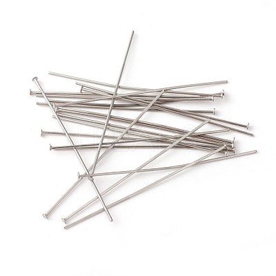 Tarnish Resistant 304 Stainless Steel Flat Head Pins STAS-G185-07P-0.6x40mm-1