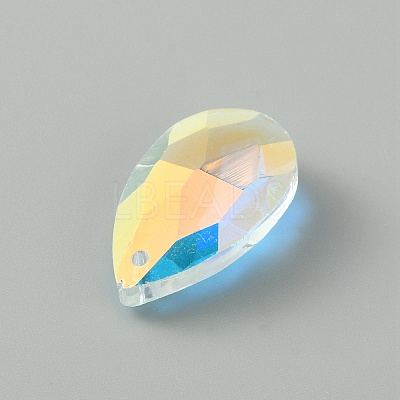 Glass Rhinestone Pendants RGLA-WH0015-01B-01-1