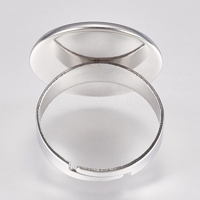 Tarnish Resistant 304 Stainless Steel Pad Ring Settings STAS-G173-19P-18mm-1