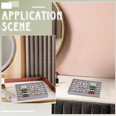Rectangle Wood Covered with Velvet Jewelry Ring Display Trays AJEW-WH20054-062E-02-1