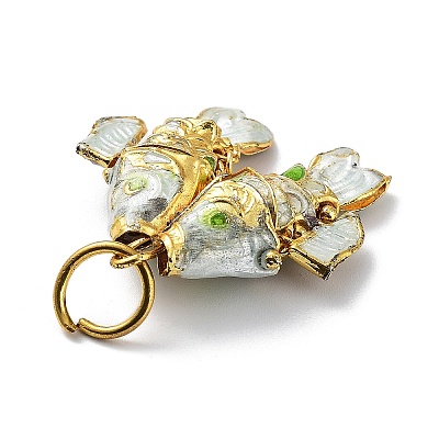 Brass Cloisonne Pendants KK-P251-A01-G-1
