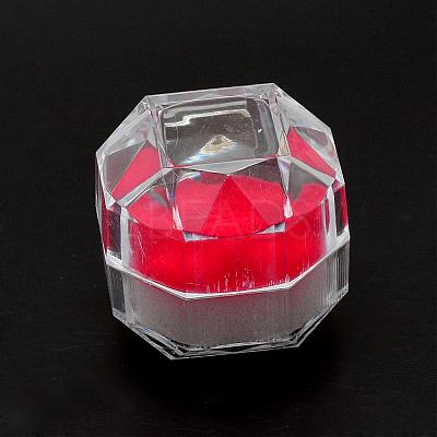 Transparent Plastic Ring Boxes OBOX-R001-04C-1