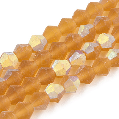 Imitate Austrian Crystal Bicone Frosted Glass Beads Strands EGLA-A039-T6mm-MB28-1