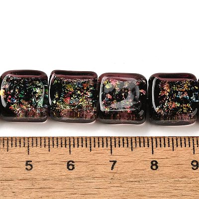 Handmade Dichroic Foil Glass Beads Strands DICH-U001-07J-1