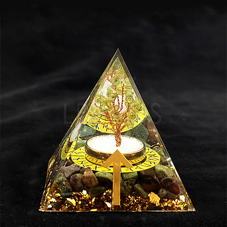 Viking Rune Symbol-God of War Orgonite Pyramid Resin Display Decorations DJEW-PW0006-02X-1